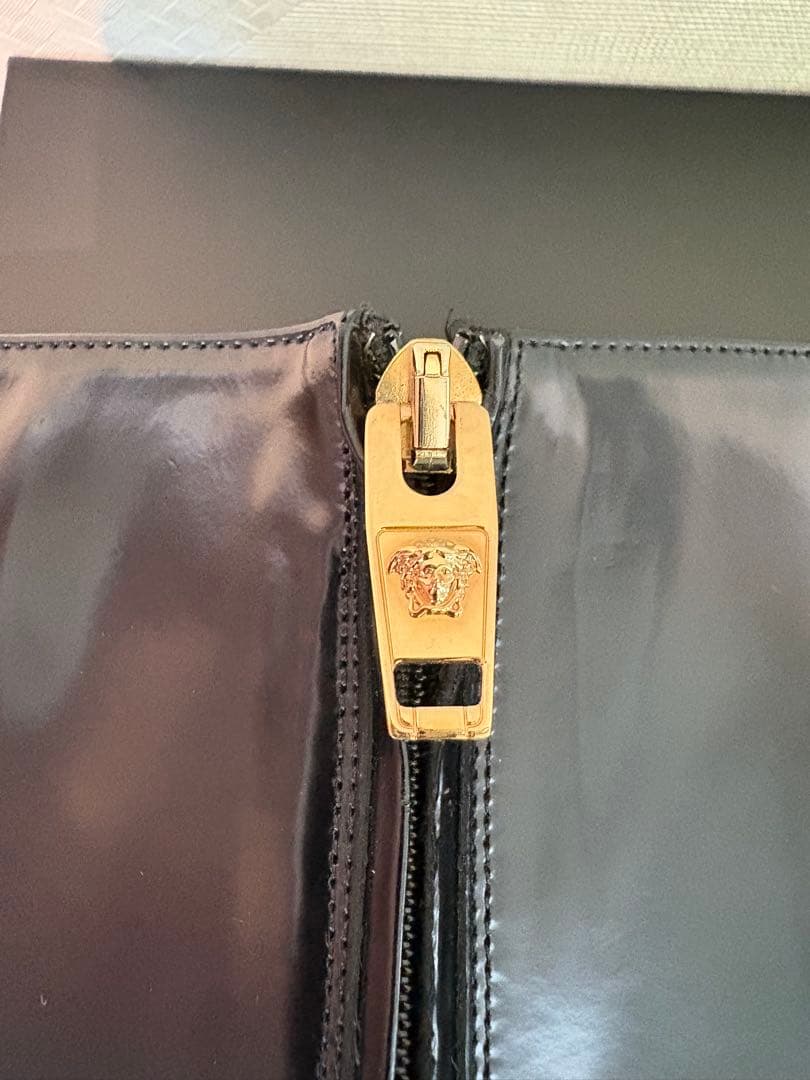 新春SALE!! 【新品】 VERSACE 本革 ハイヒール ロングブーツ