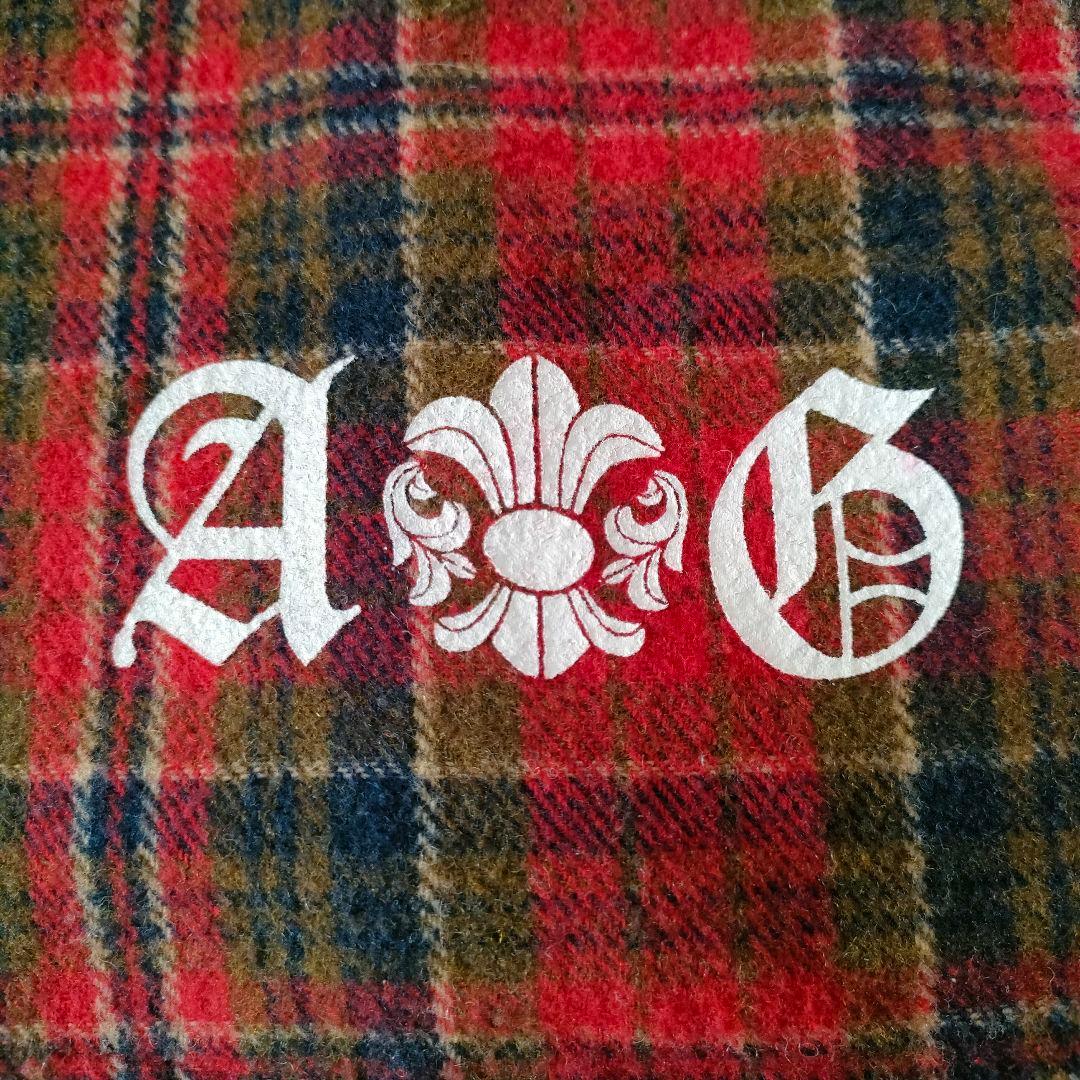 A&G アマールゲソウス クロス パッチ チェック ネルシャツ M 赤系 日本製