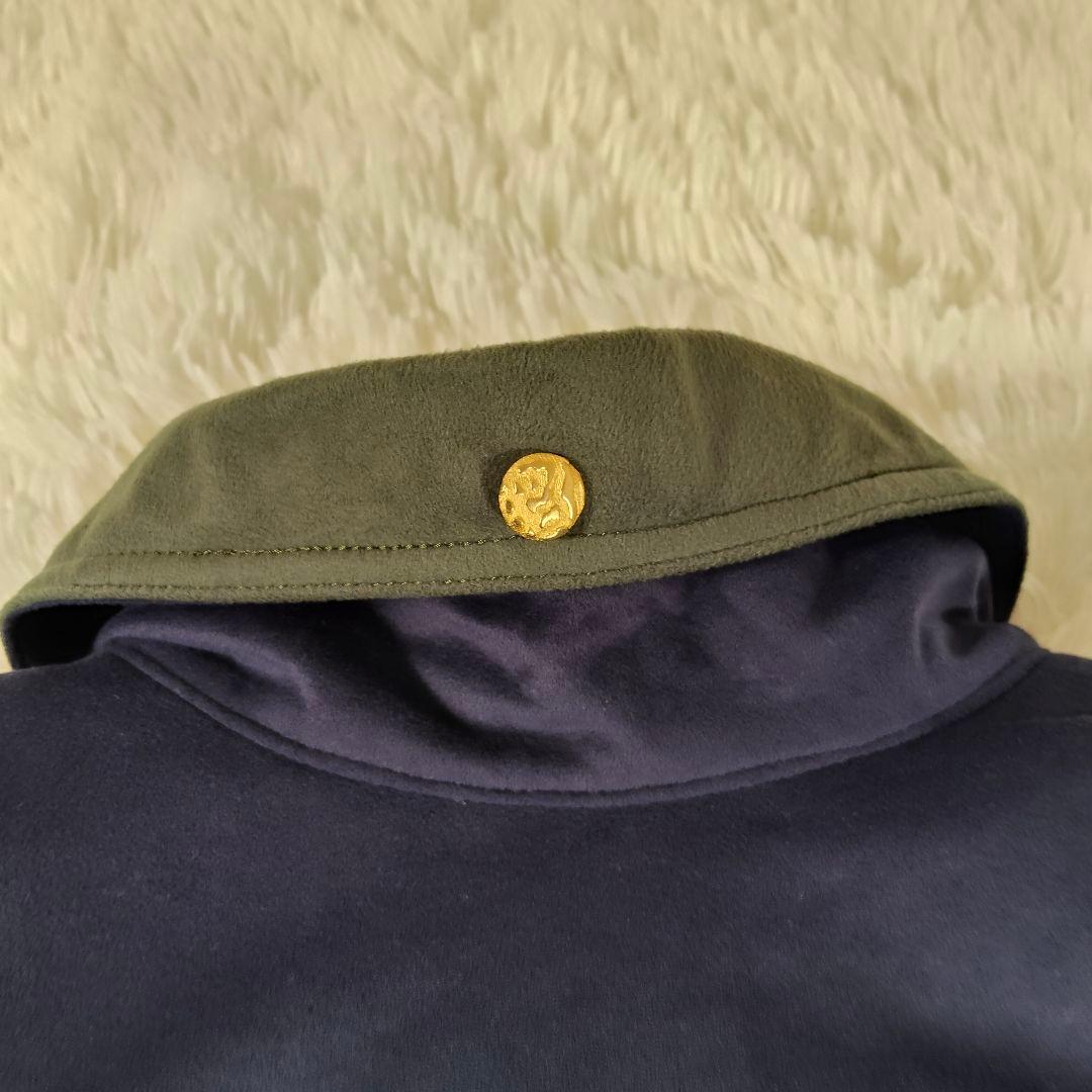 伊太利屋　ビジューコート　ネイビー　個性的　11A2　肩パッド