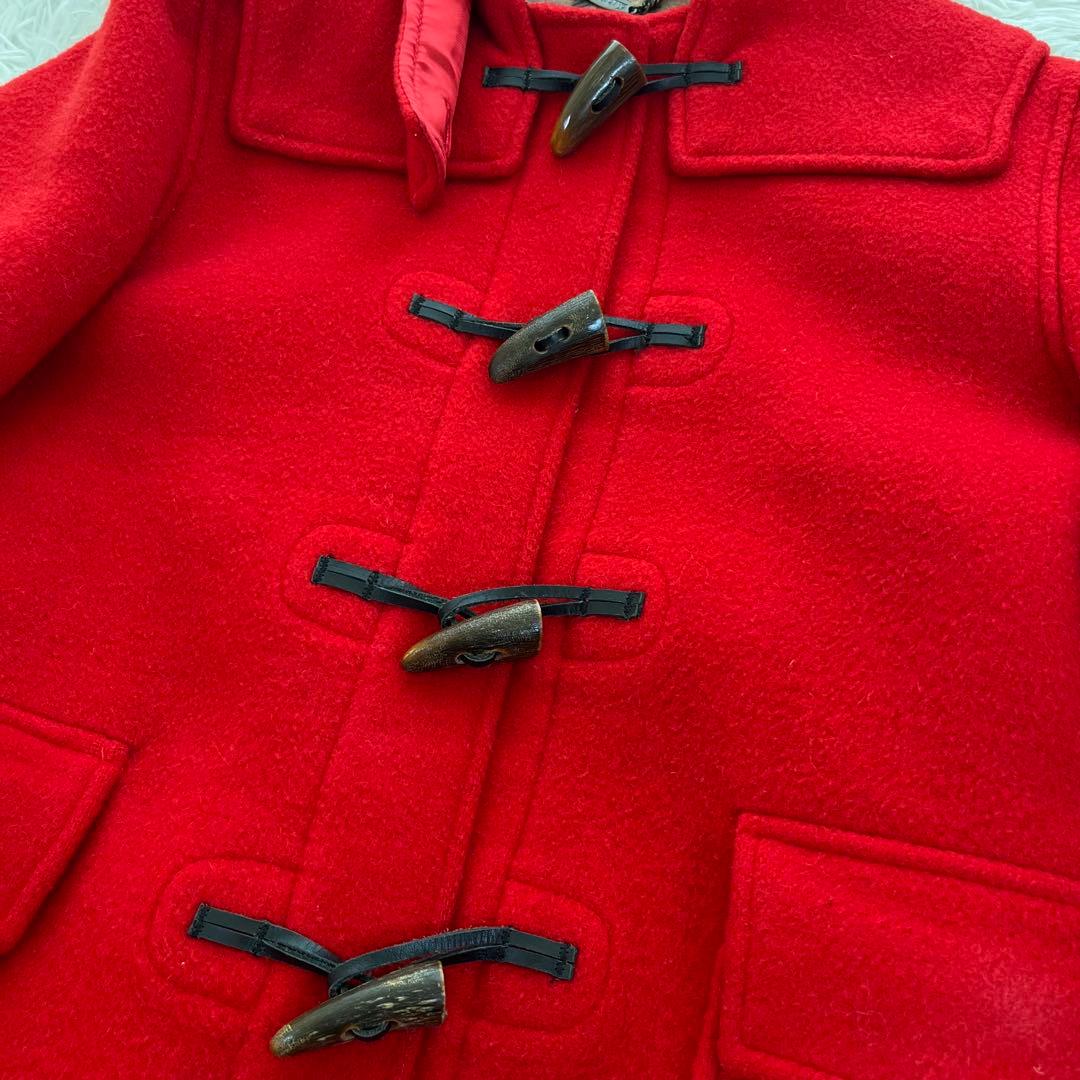 はなふう　バーバリー ダッフルコート ウール100 ノバチェック 赤