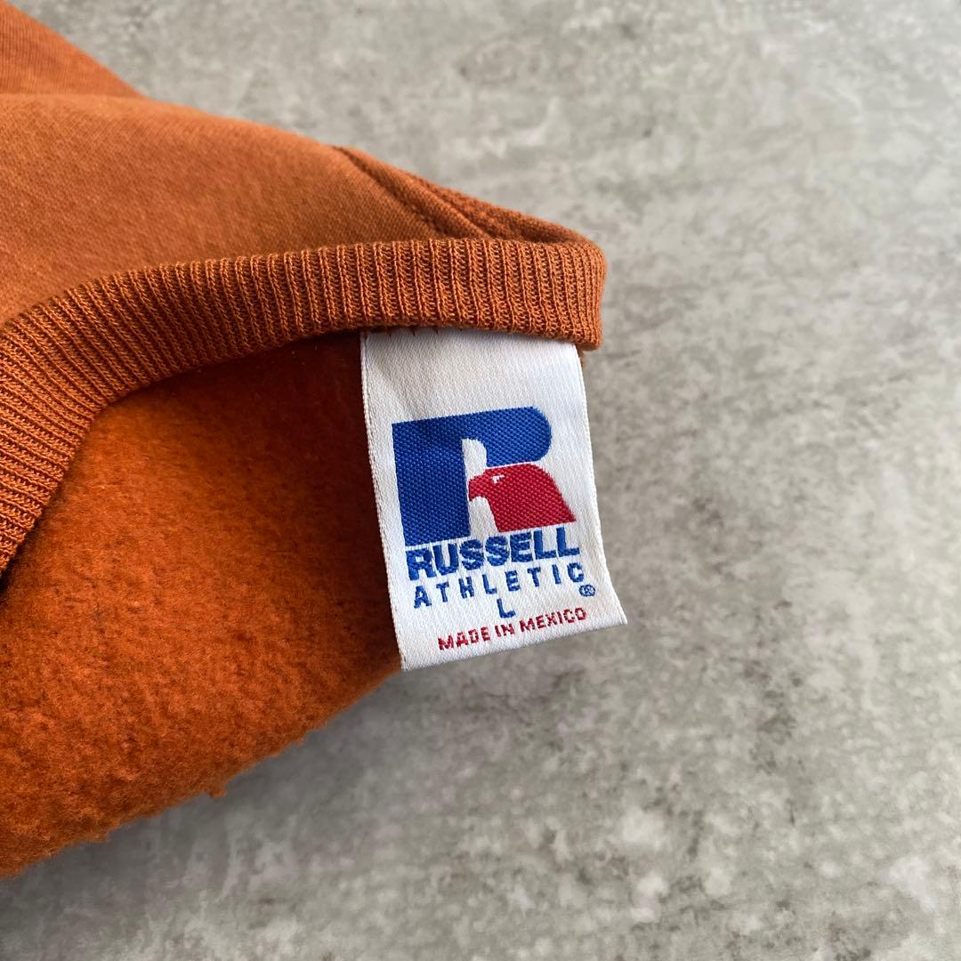 レアカラー 90s ラッセル 前V 無地 スウェット L ブリック