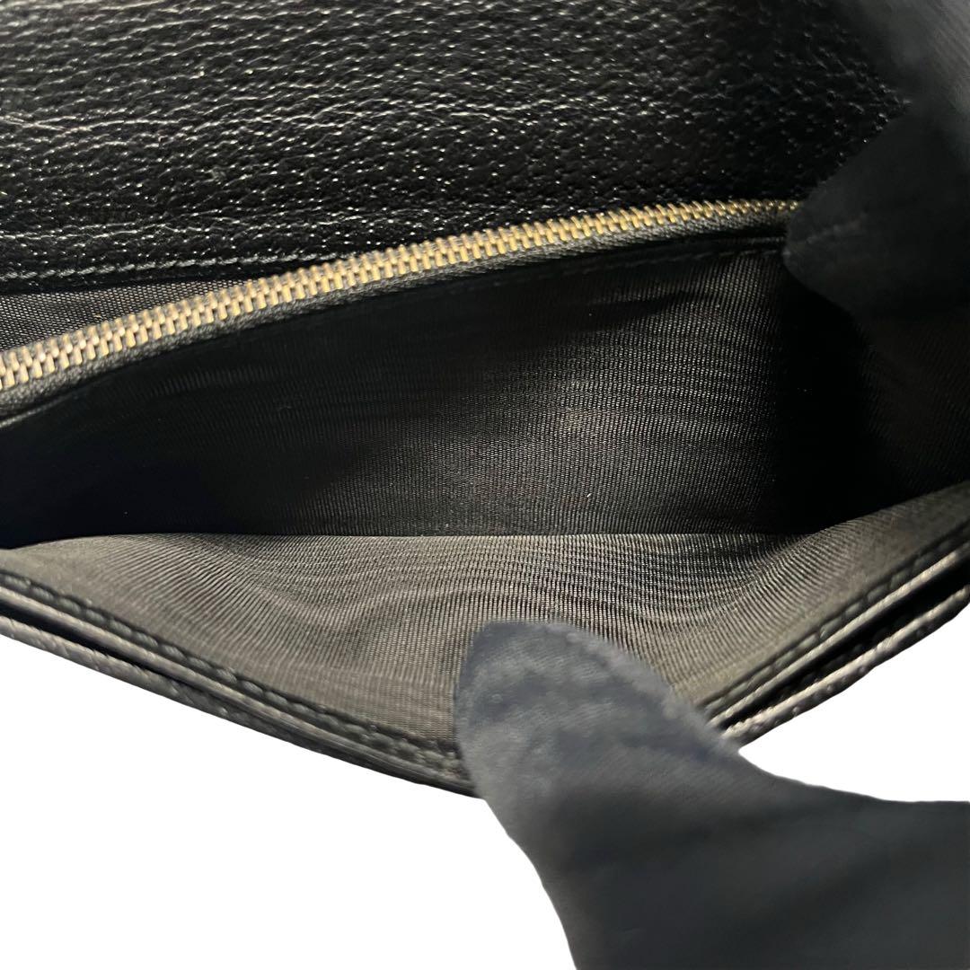 希少✨グッチ 長財布 GG ロゴ金具 マーモント レザー ブラック 黒