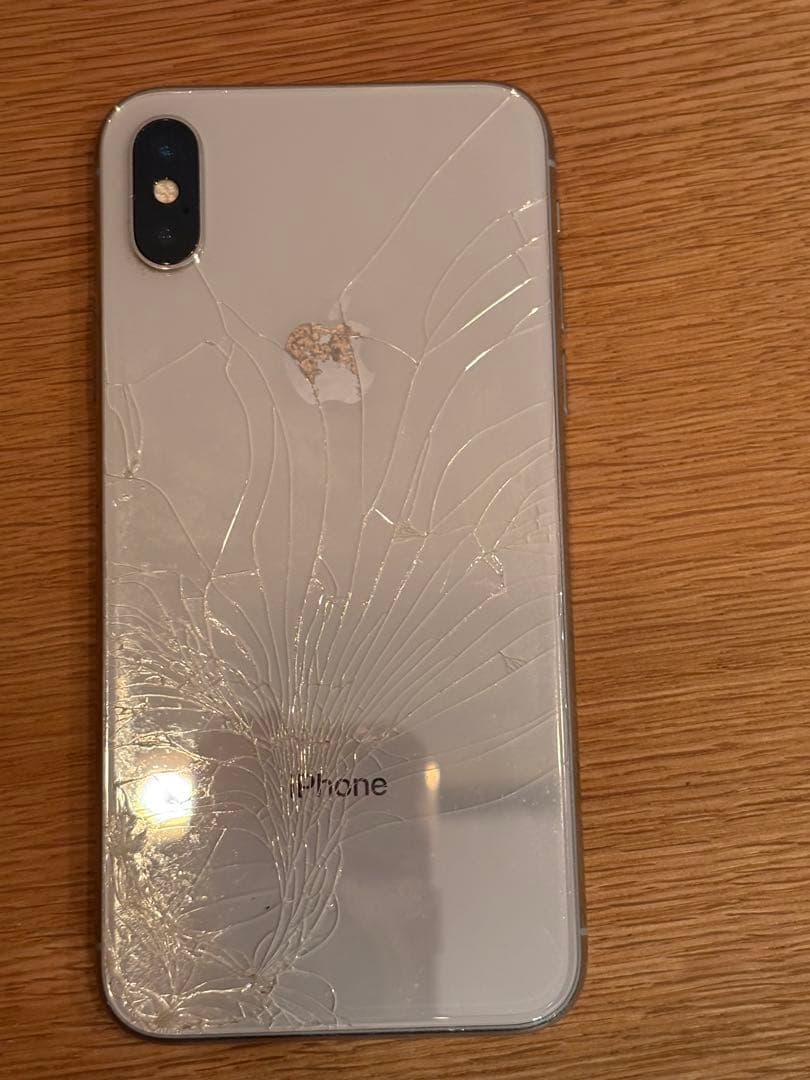 【背面割れ】Apple iPhoneX 64GB 本体SIMフリー　シルバー