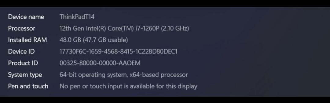 Lenovo Think Pad T14 Gen3 ノートパソコン