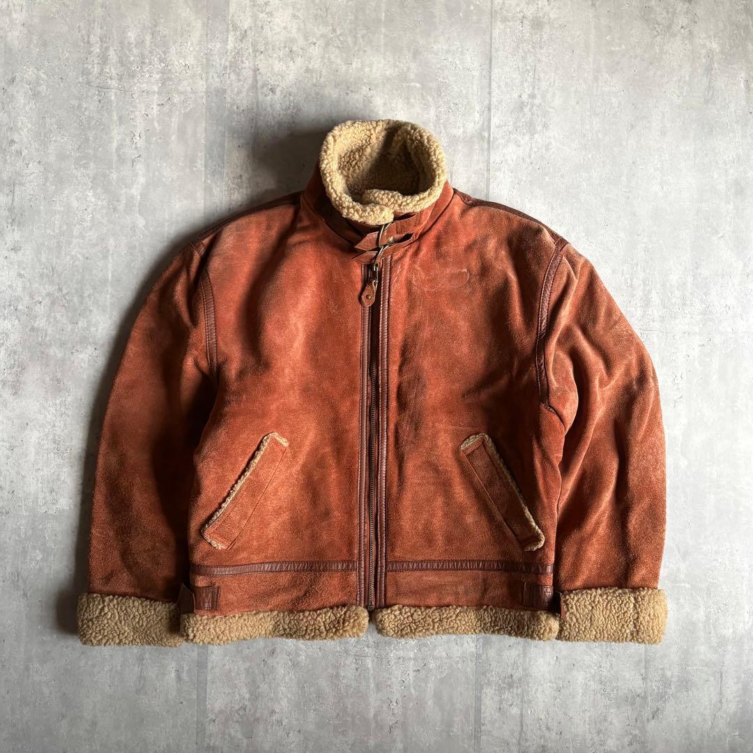 【90s vintage】B-3 フライトジャケット　スエードレザー　本革　短丈