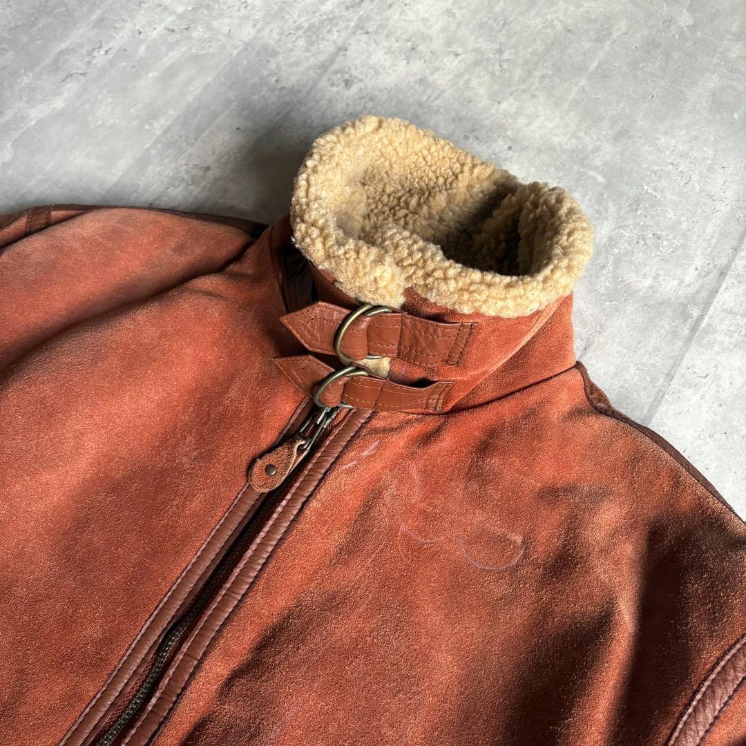 【90s vintage】B-3 フライトジャケット　スエードレザー　本革　短丈