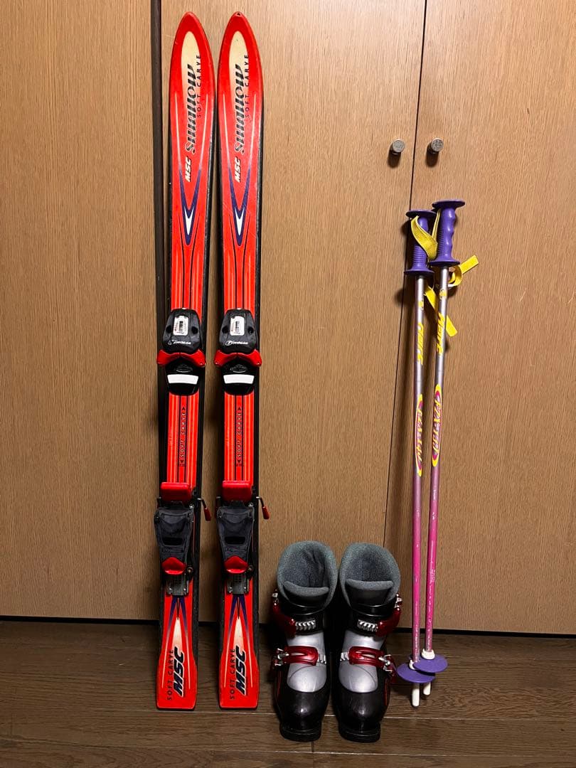 あ*】様 子供用スキー用品、110cm板、ビンディング、21cmブーツ、ゴーグル