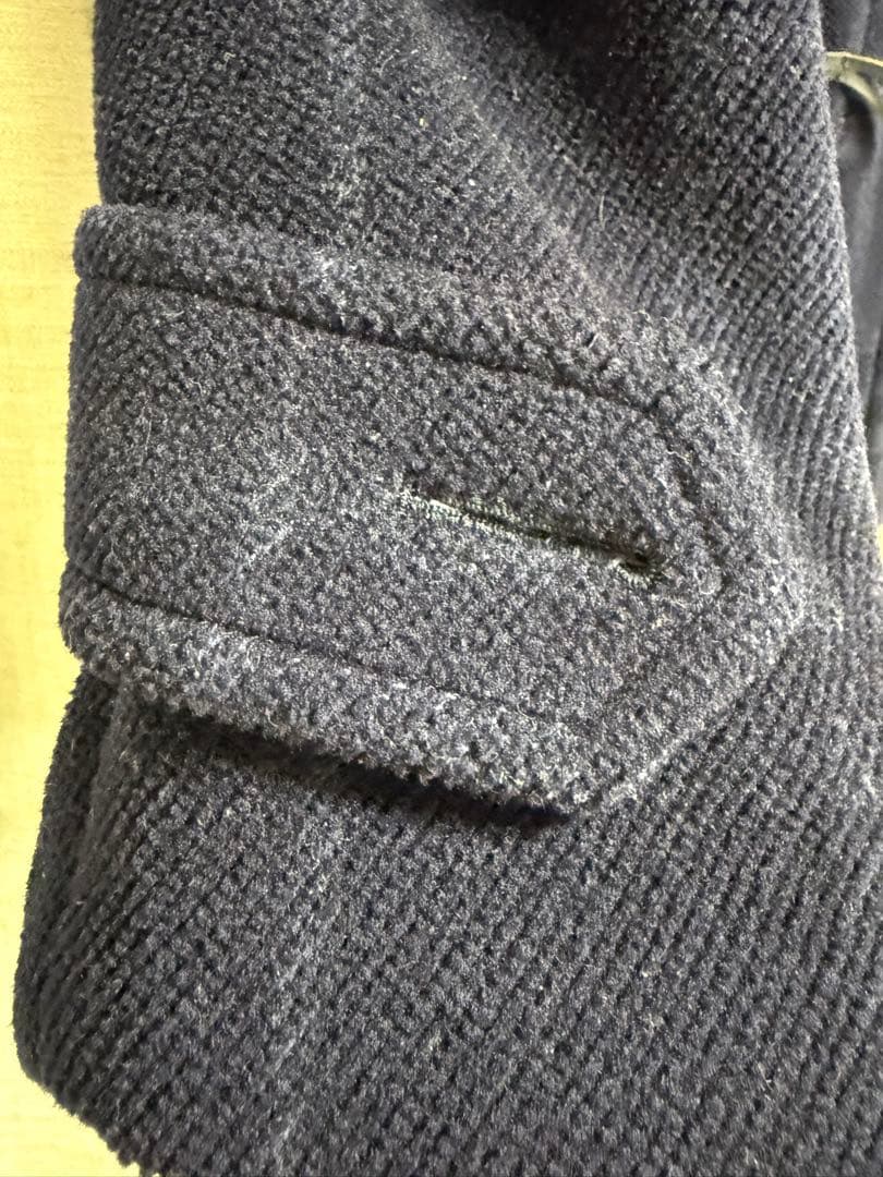 バーバリー　ネイビー系チェック ダッフルコート