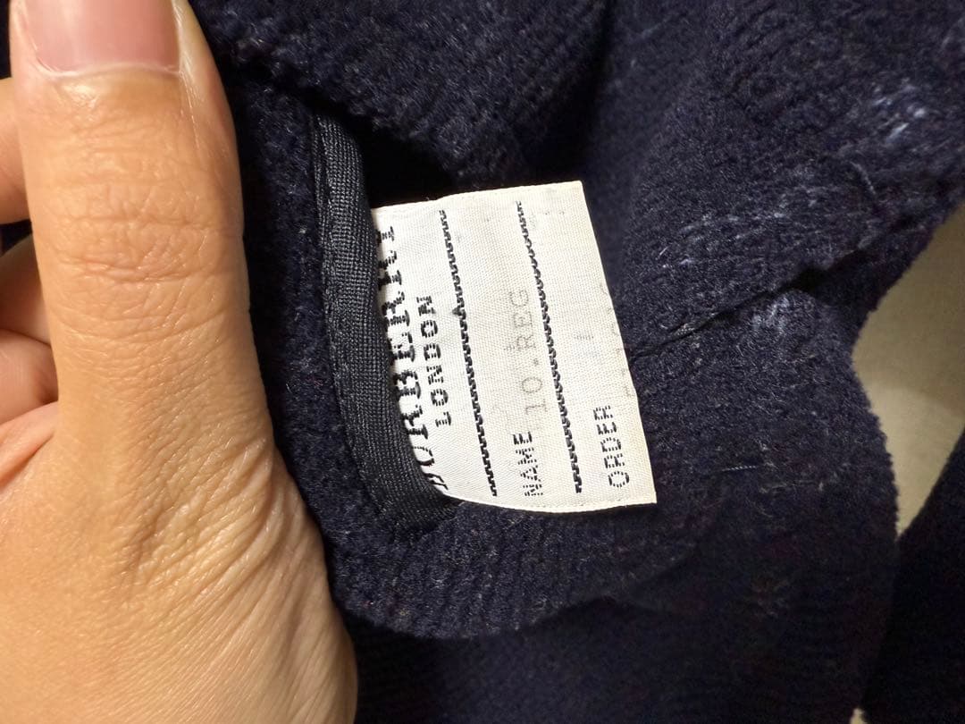 バーバリー　ネイビー系チェック ダッフルコート