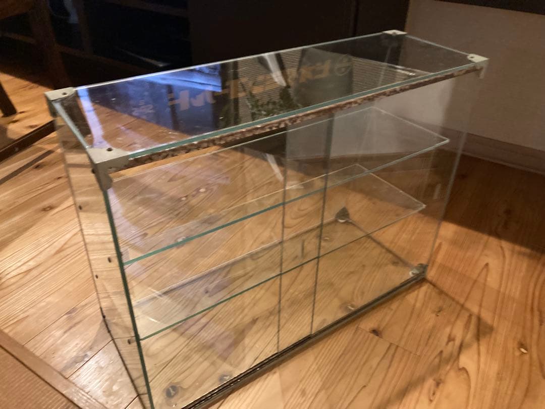 昭和レトロ　ガラスショーケース中棚2段 SANKYO 希少雛壇　背面引戸状態良好