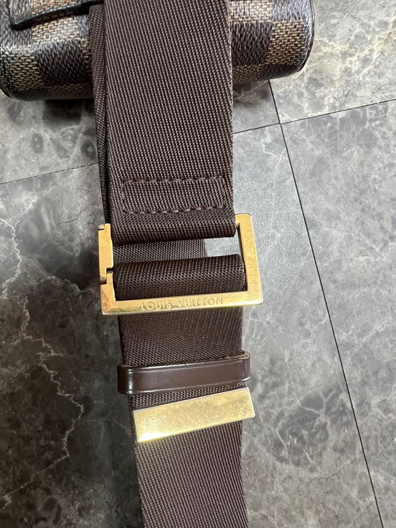 希少ジェロニモスダミエ・キャンバス ボディバッグ