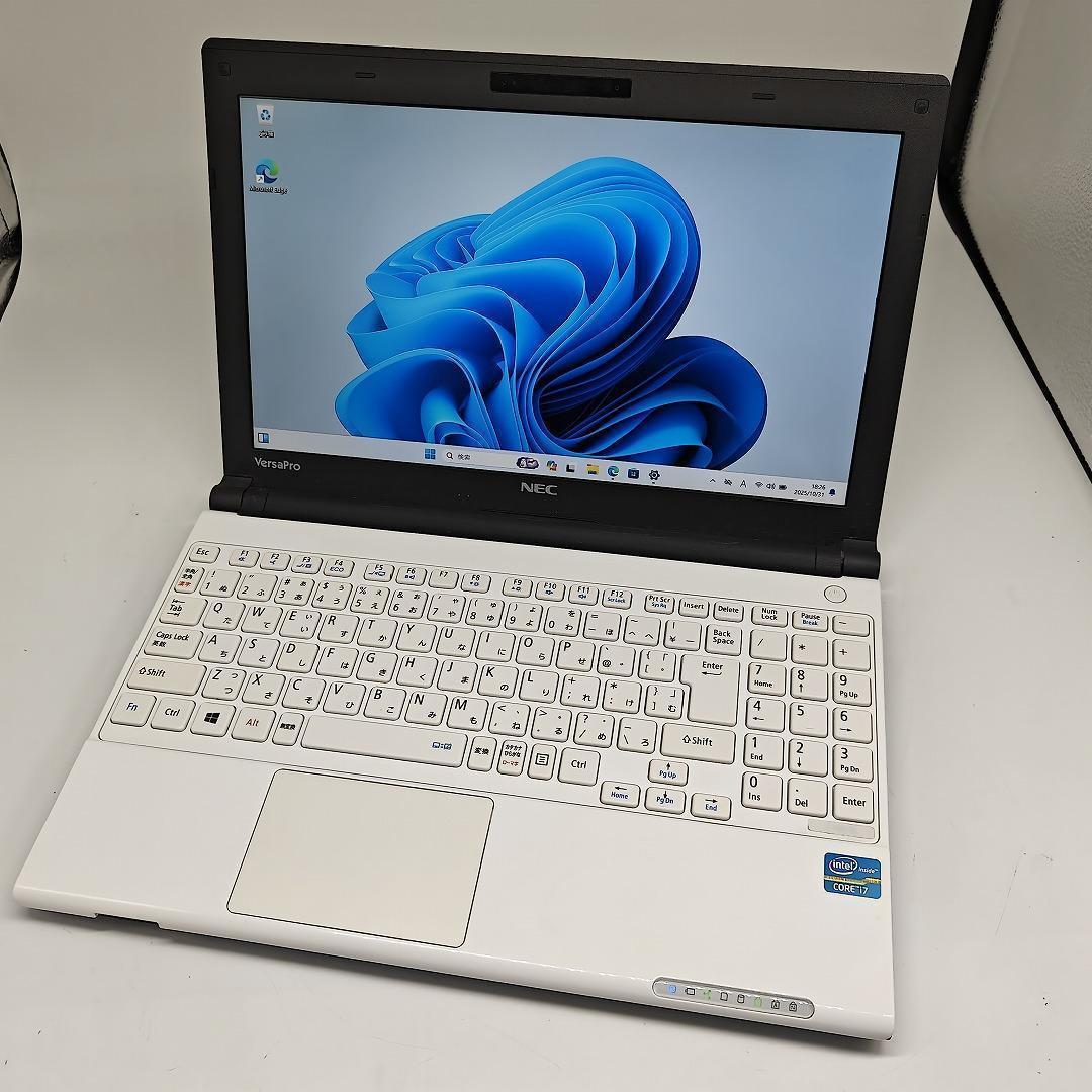 【NEC】高性能i7 SSD512GB 16GB バッテリー良好 白 ノートPC