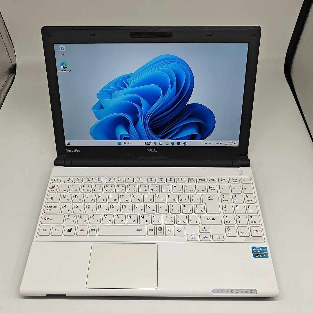 【NEC】高性能i7 SSD512GB 16GB バッテリー良好 白 ノートPC