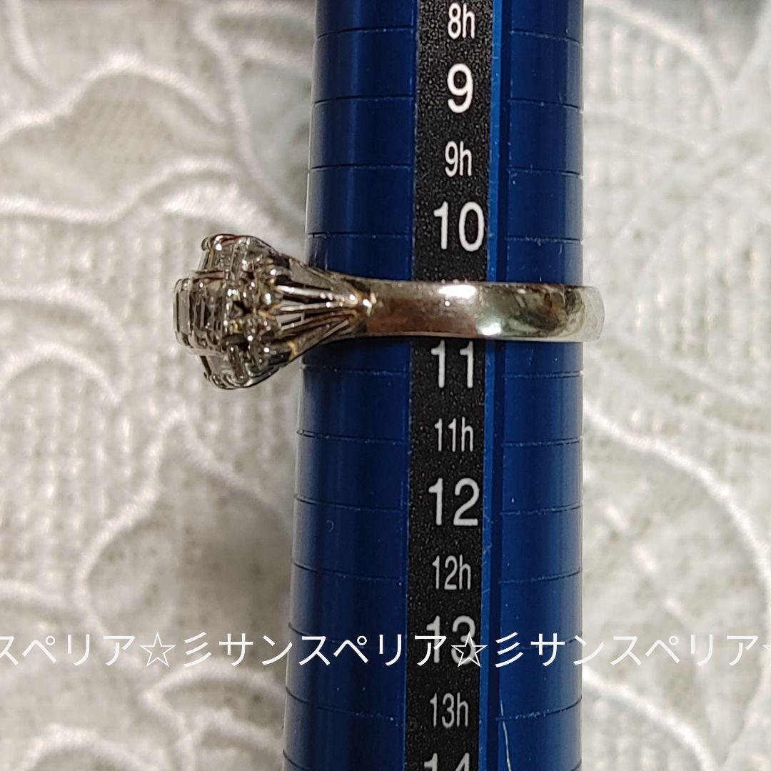 Pt900 カットの共演 天然ダイヤモンドリング5.82g