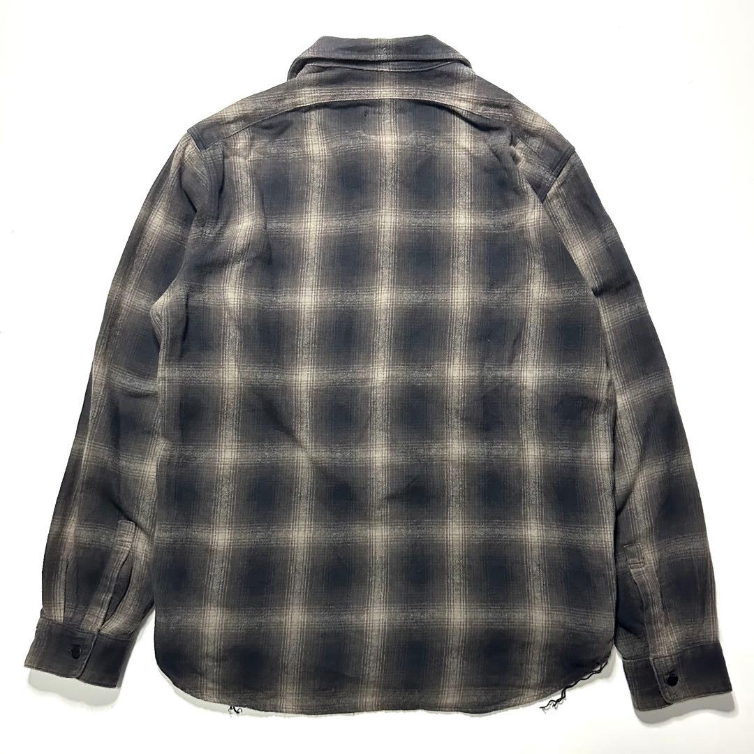 【STUSSY×BIG JOHN 】シャドー オンブレ チェックシャツ L