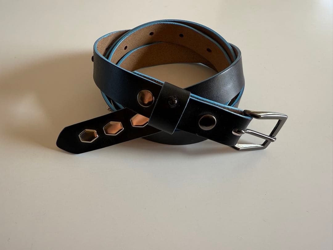 【美品】anytee Narrow Long Belt Black Blue