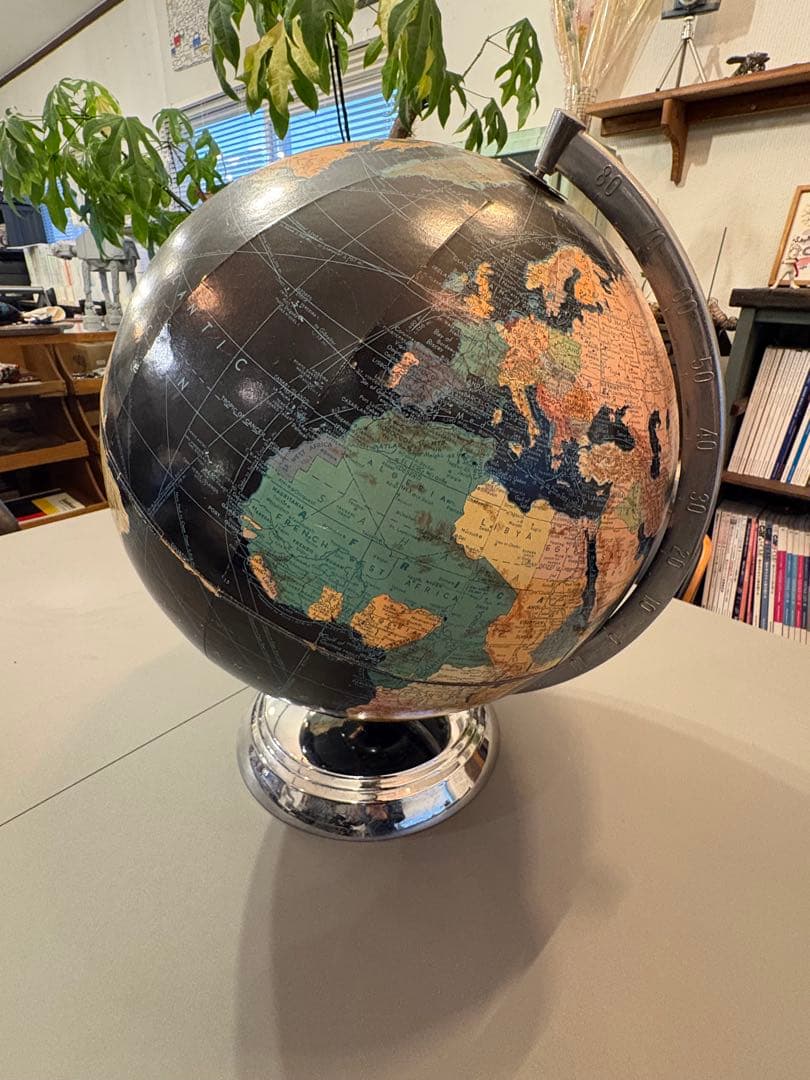 ヴィンテージ アンティーク 地球儀 ブラックオーシャン