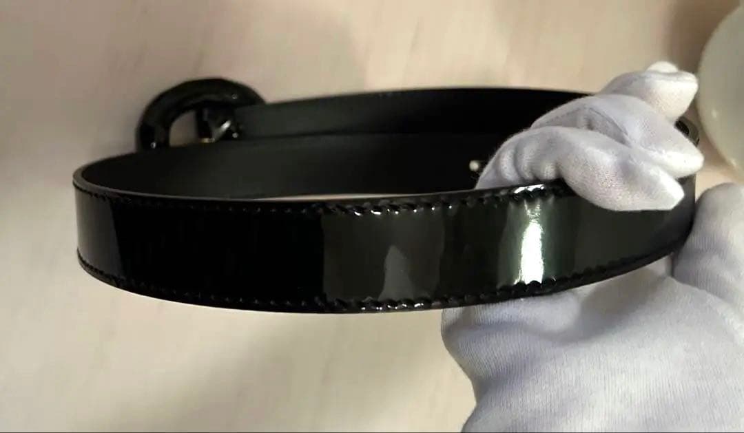 FENDIベルト　黒　パテント　フェンディベルト　85サイズ