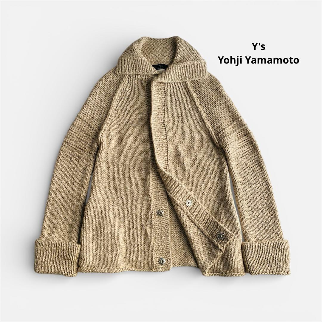 高級素材Y's ワイズ ニットカーディガン アンゴラ 絹 キャメル ヨージ
