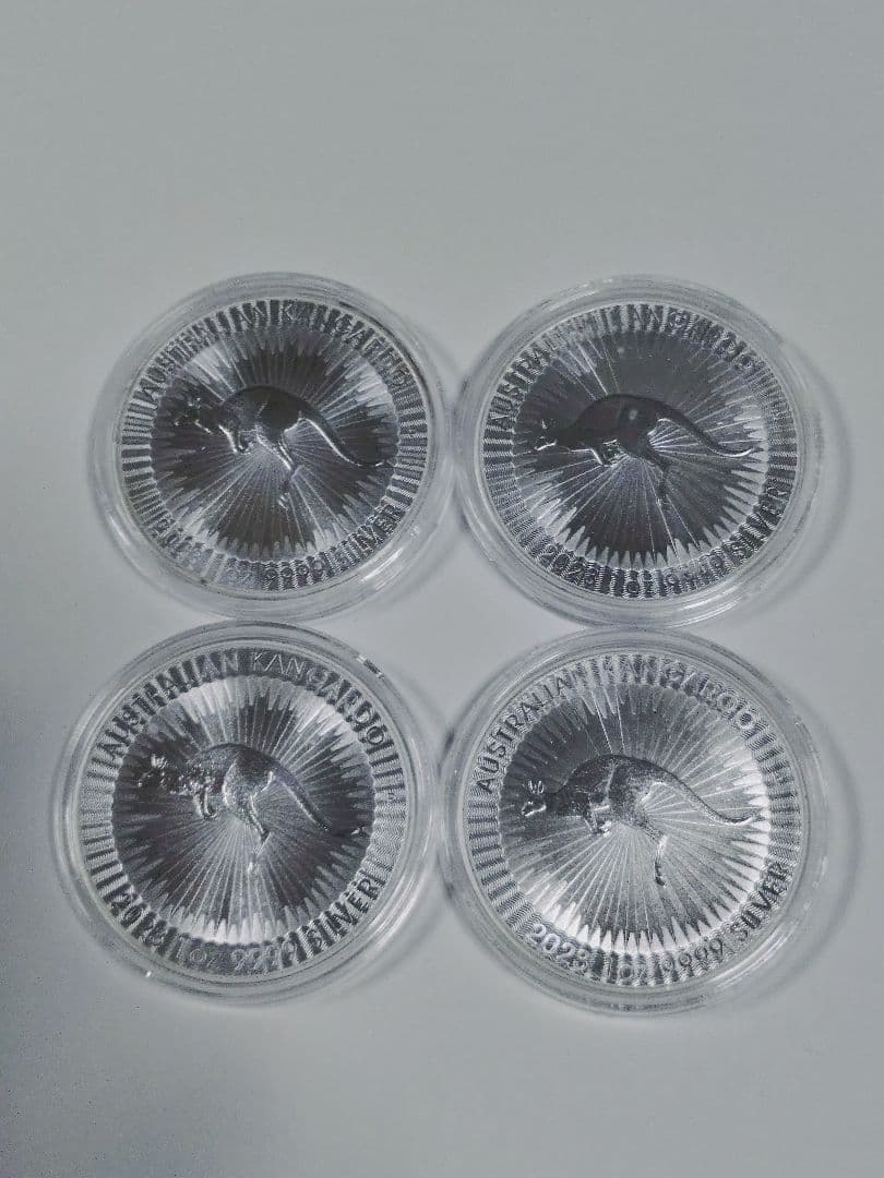 オーストラリア　カンガルー地金型銀貨1オンス　4枚セット
