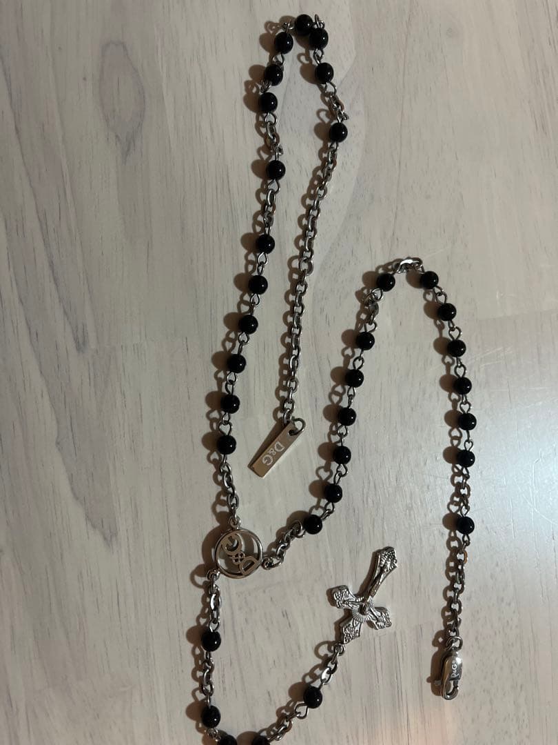 ロザリオスタイル ネックレス 十字架付き