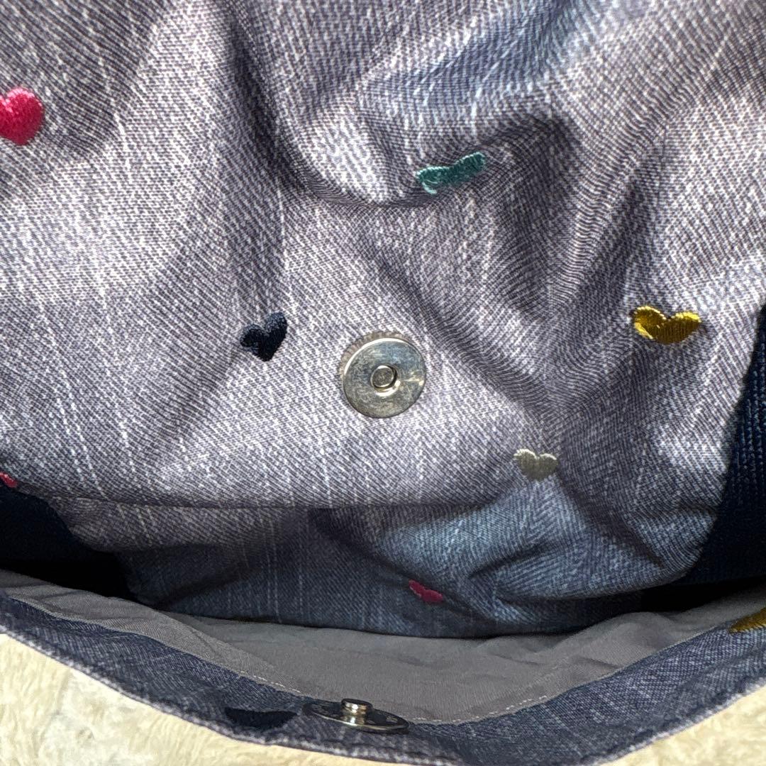 美品レスポートサック ショルダーバッグ　キャリーオン　デニム調　刺繍