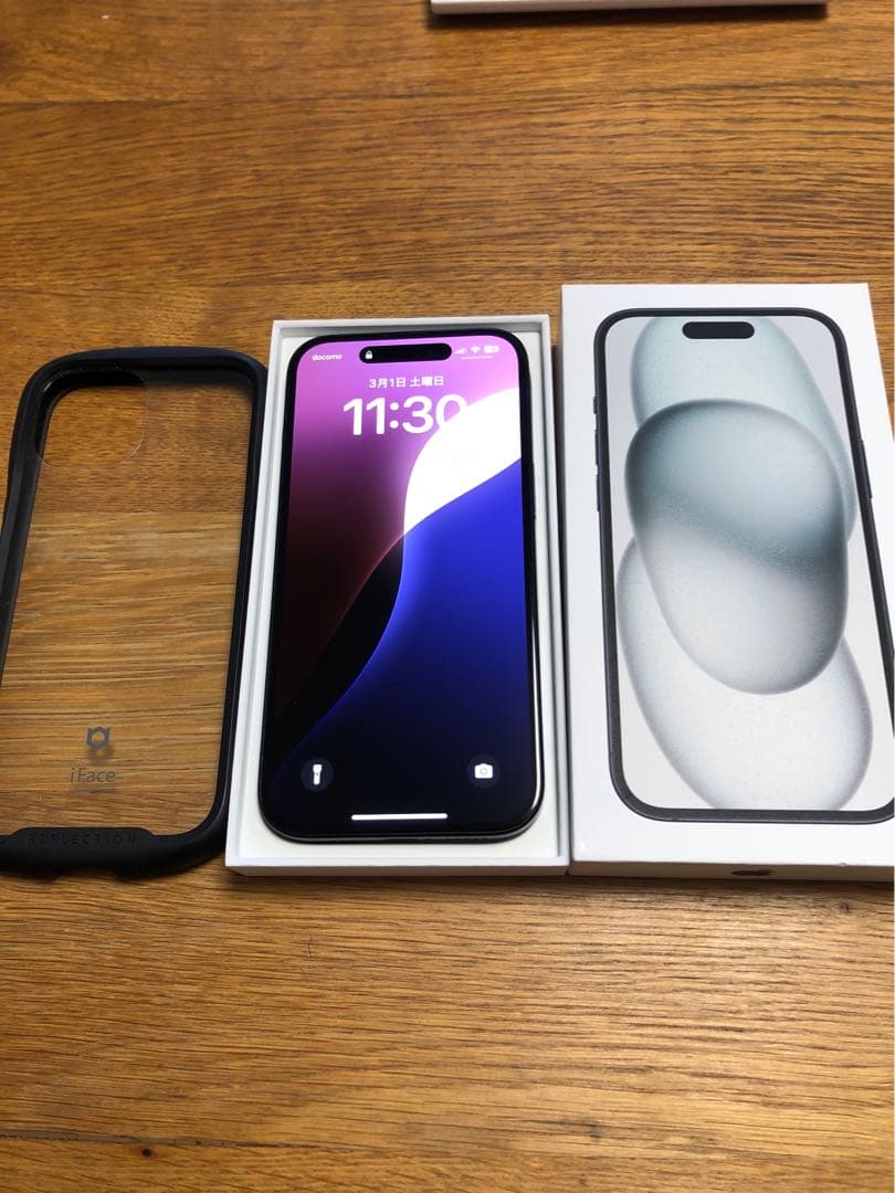 iPhone 15 ブラックApple care限定保証iFaceケース付き