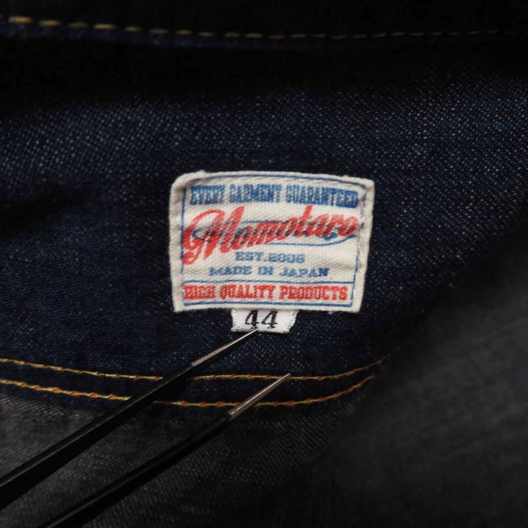 廃盤希少 桃太郎ジーンズ 1stタイプ出陣デニムシャツシャツ 大きいサイズ44