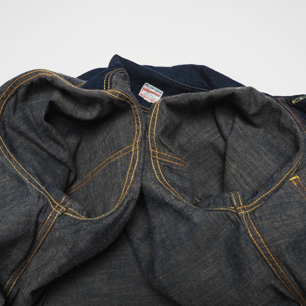 廃盤希少 桃太郎ジーンズ 1stタイプ出陣デニムシャツシャツ 大きいサイズ44