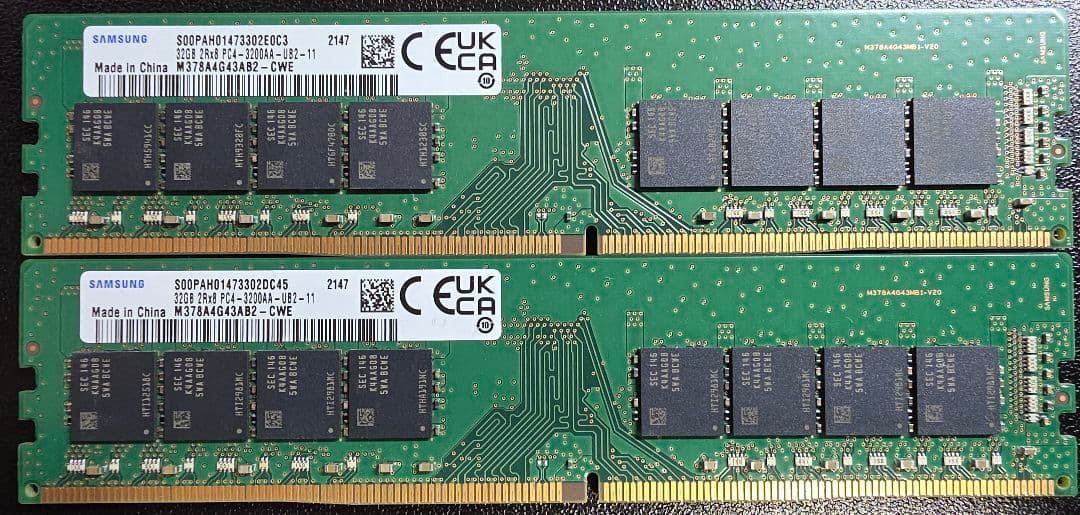 も*ふ様 Samsung DDR4-3200MHz 32GB メモリ2枚セット合