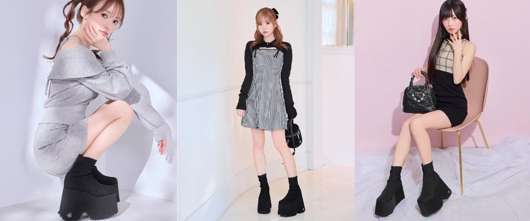 ミシェルマカロン michell macaron 厚底ストレッチショートブーツM