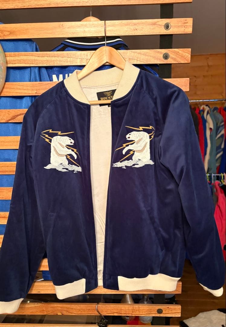 @*様 HOUSTON アラスカ スカジャン M ネイビー