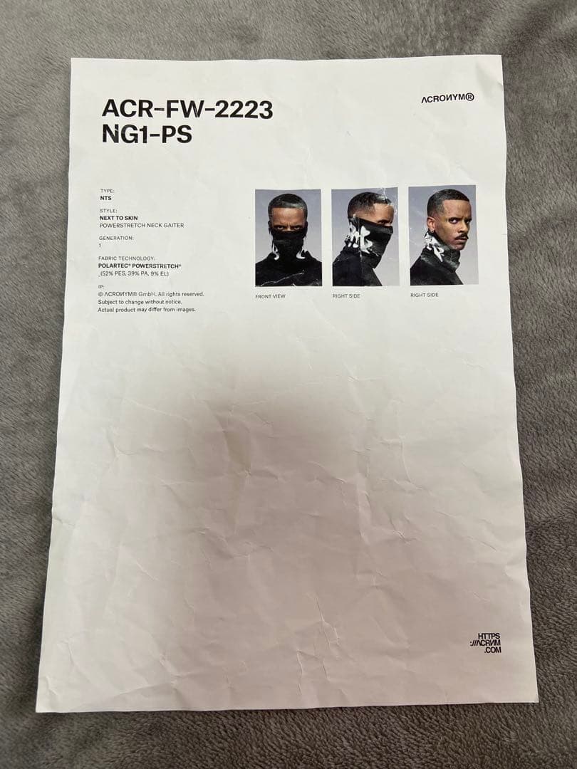 ACRONYM NG1-PS ネックゲイター