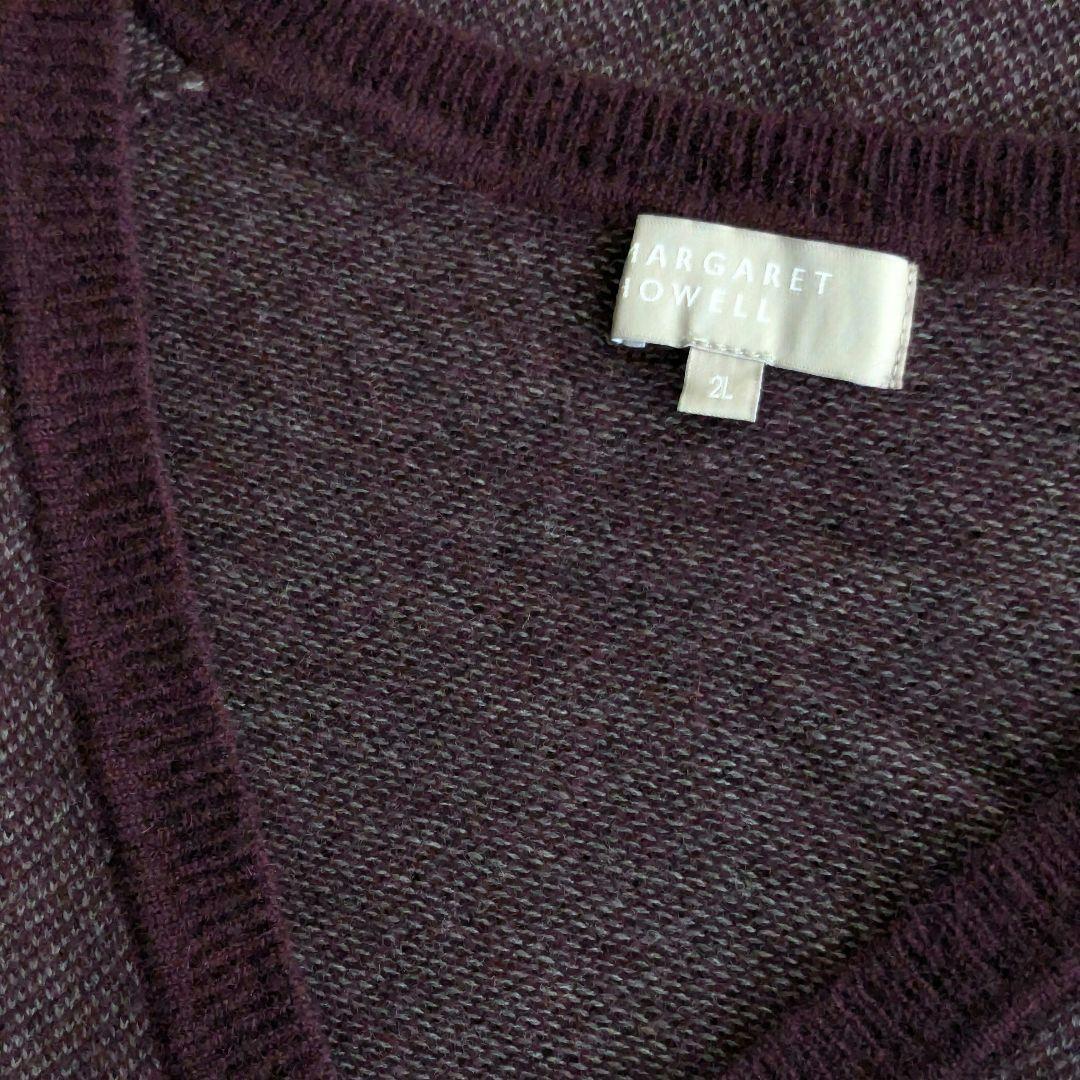 マーガレットハウエル カシミヤ63% ウール ニット 2L Vネック