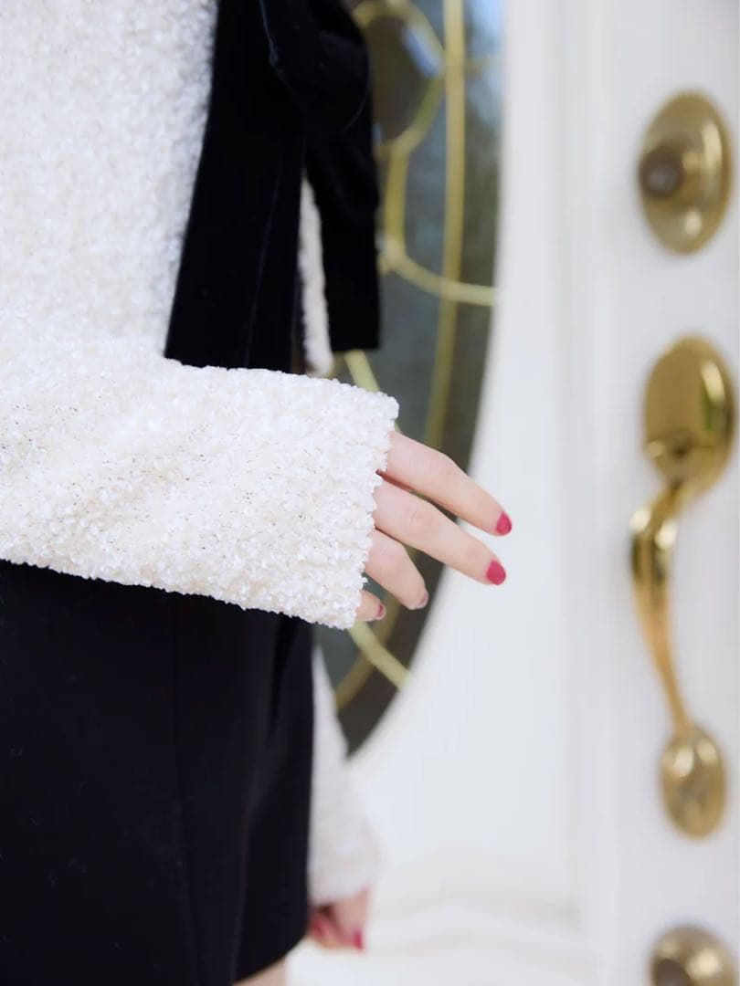 【超美品】eimyistoire フロントリボンニットトップス ホワイト