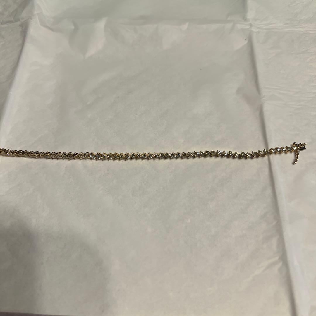 【超美品 】K18 豪華3.1ct ダイヤモンド テニスブレスレット 9.0g