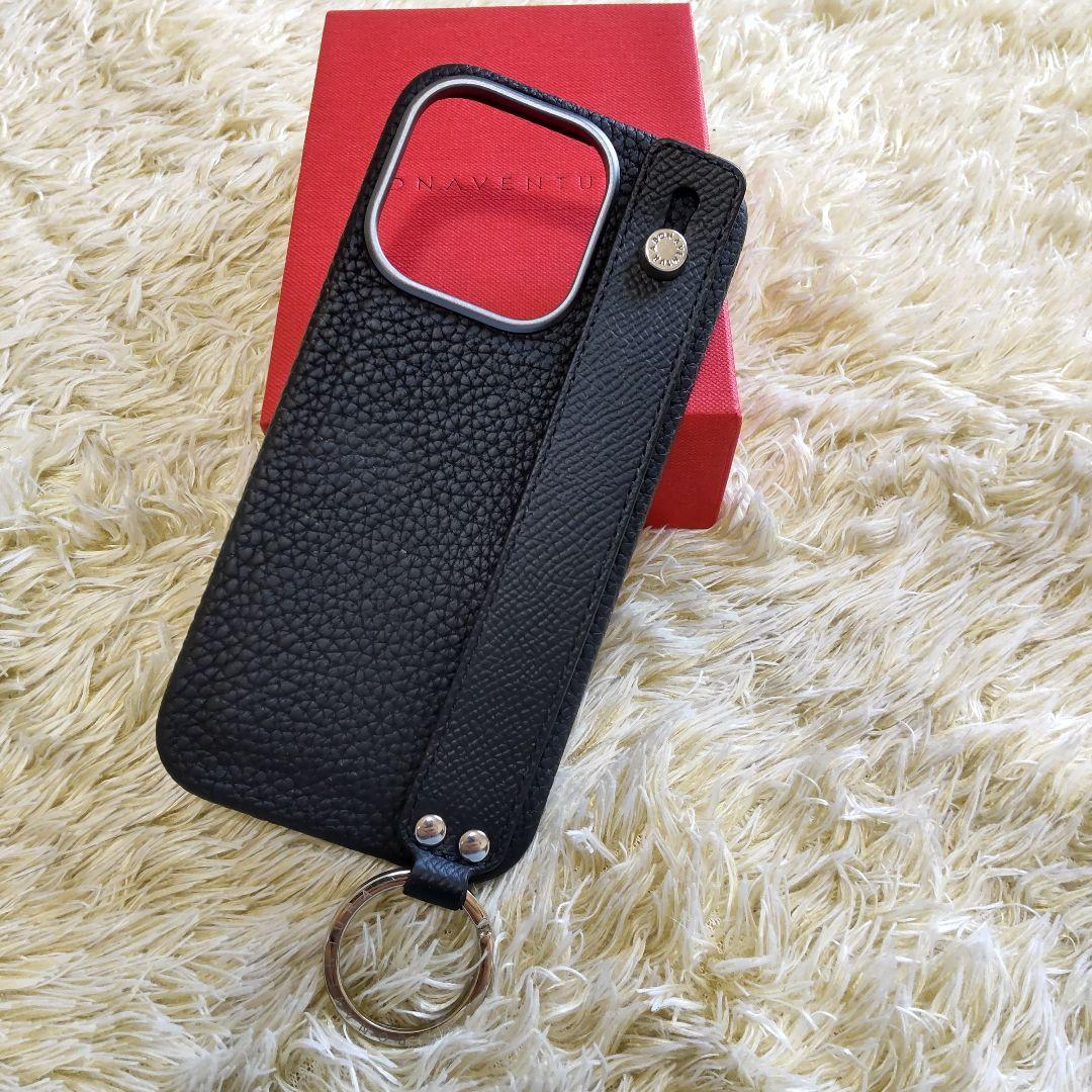 極美品✨BONAVENTURA iPhone 15pro ハンドル付き 黒