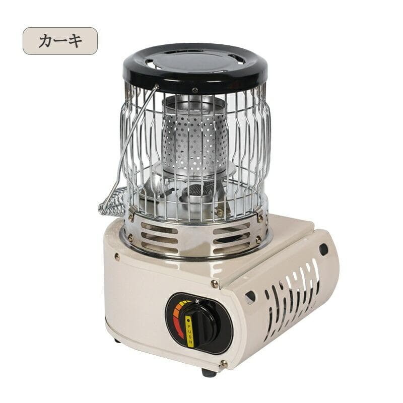 カセットガスストーブ 停電対策 防寒対策 屋内屋外用 釣り キャンプ用 カーキ