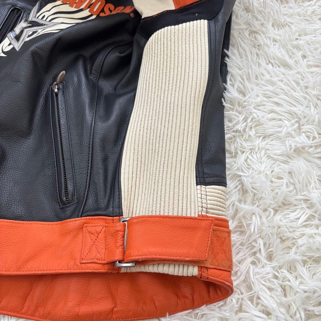 ハーレーダビッドソン シングル ライダースジャケット 革ジャン レディースL