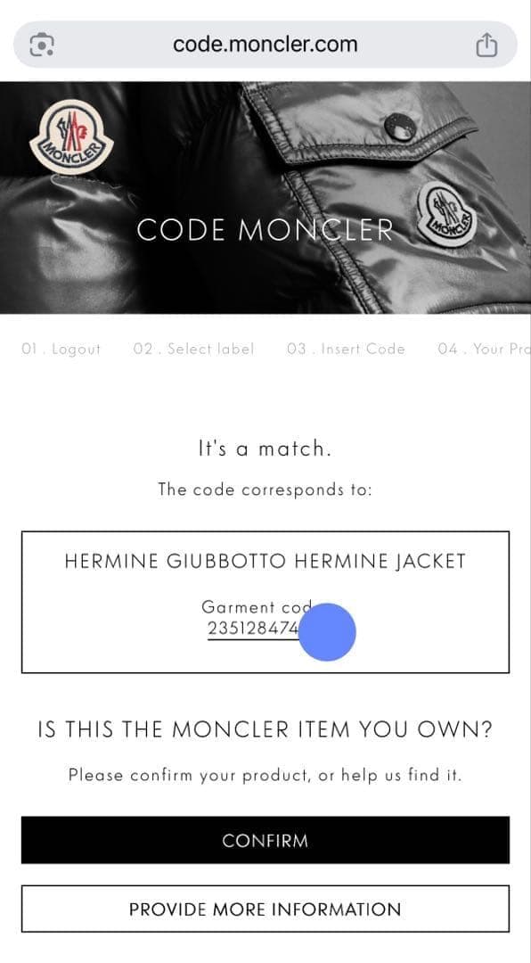 【美品✨】モンクレール　エルミンヌ　グレー　Mサイズ 国内正規品　シリアル認識済