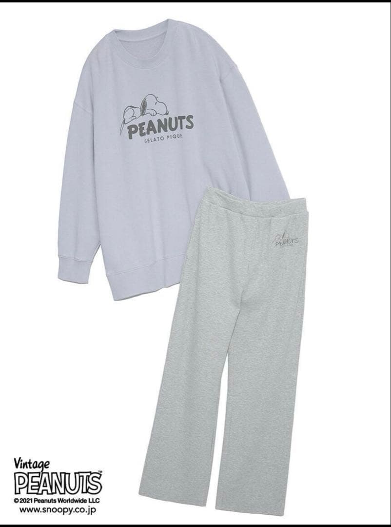 ジェラートピケ　スヌーピー裏毛プルオーバー