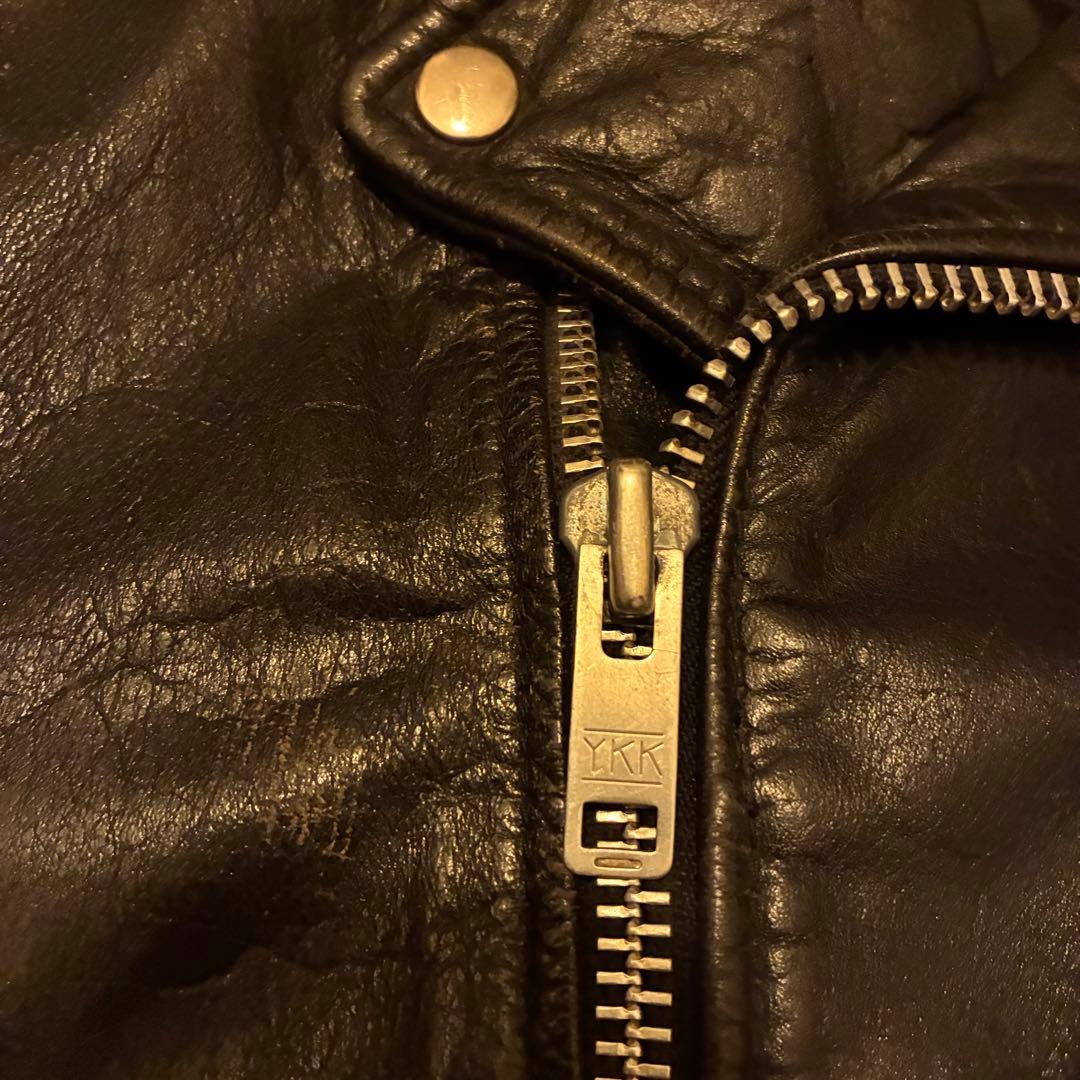70s vintage レザーダブルライダースジャケット 古着