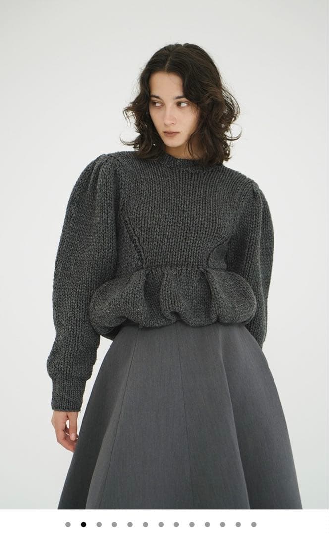 clane peplumhandknit ぺプラム１　美品クラネニット