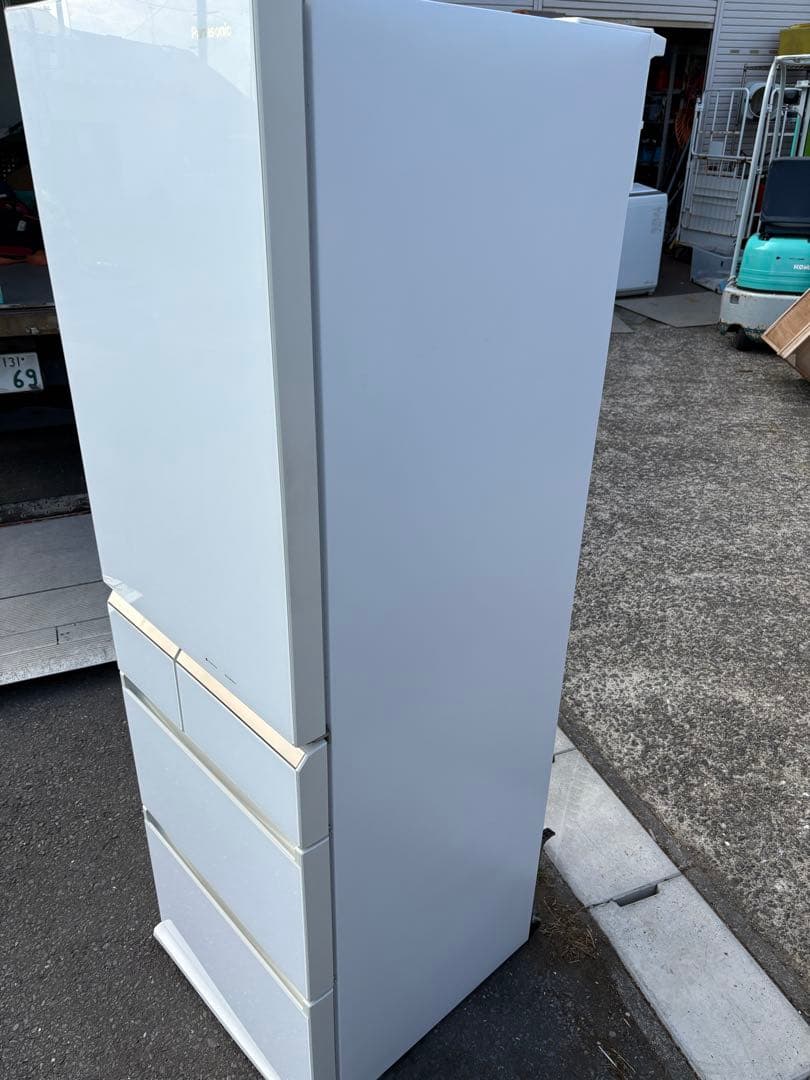 送料込み パナソニック ナノイー冷蔵庫 自動製氷 NR-E413PV-W