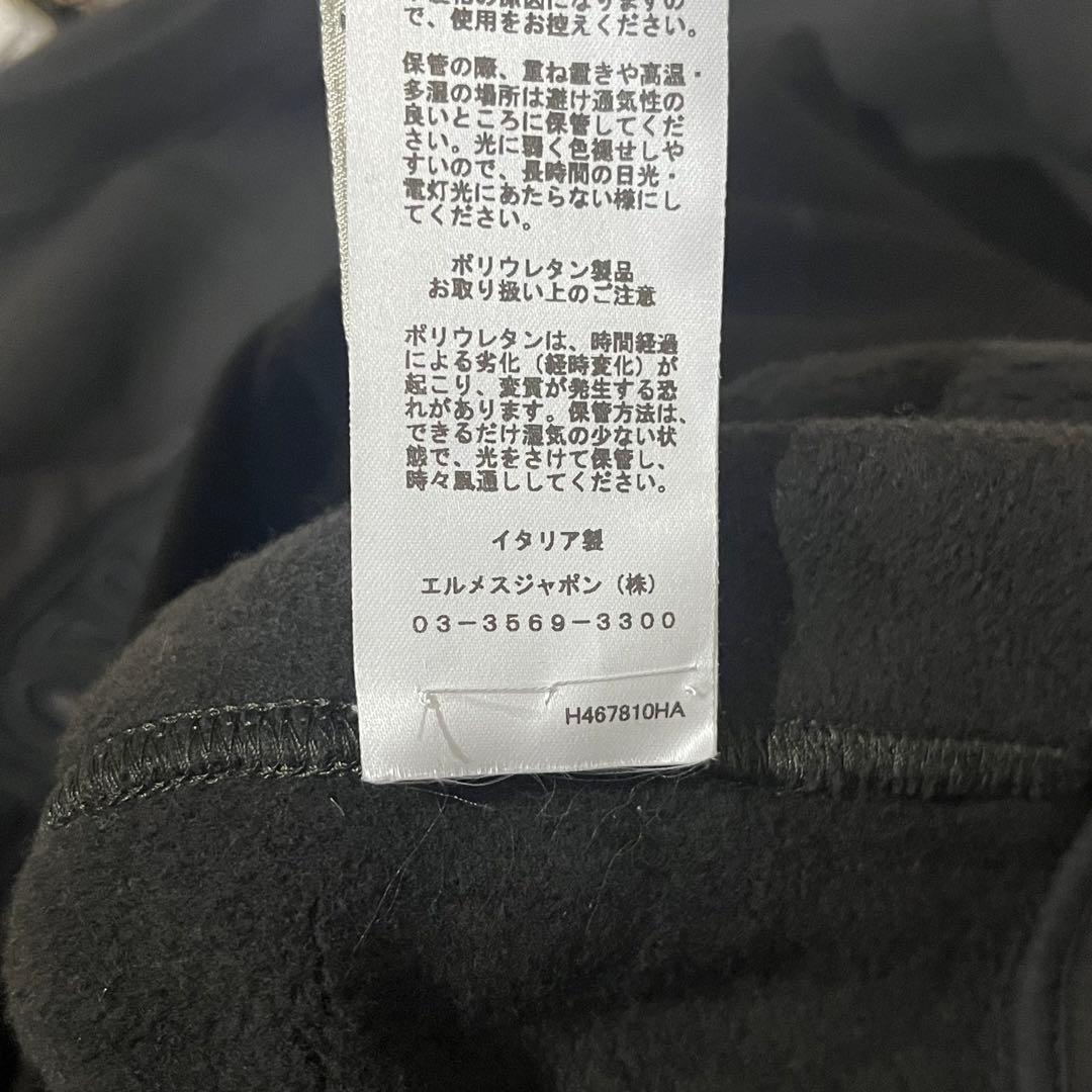 【極美品✨】HERMES スウェット メタルリー・オ・カレ レザーパッチ　黒