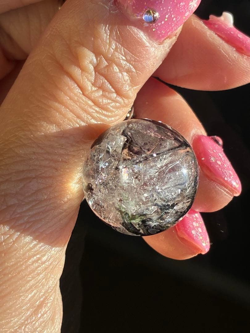 高品質5A大きくはっきりたぷたぷ✨ヒマラヤエレスチャル水入り水晶ペントップ925