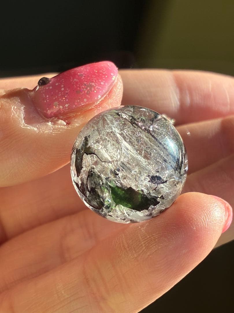 高品質5A大きくはっきりたぷたぷ✨ヒマラヤエレスチャル水入り水晶ペントップ925