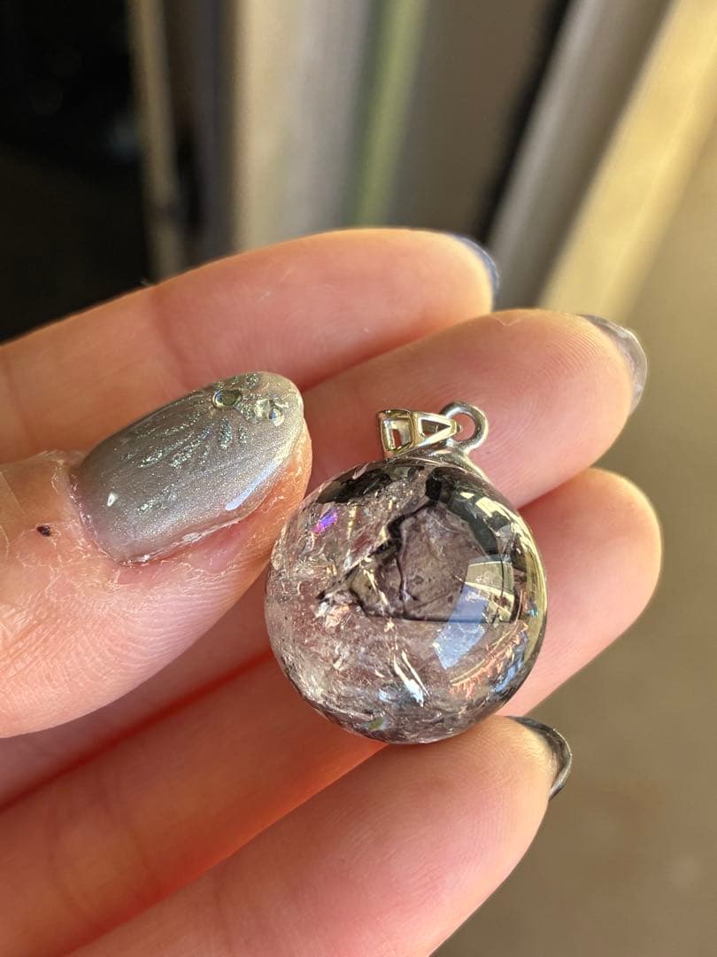 高品質5A大きくはっきりたぷたぷ✨ヒマラヤエレスチャル水入り水晶ペントップ925