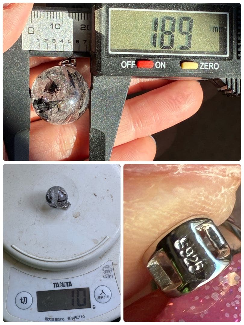 高品質5A大きくはっきりたぷたぷ✨ヒマラヤエレスチャル水入り水晶ペントップ925