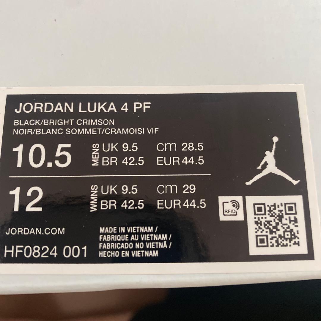 JORDAN LUKA 4 PF ブラック/ブライトクリムゾン 10.5